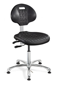 Bevco 7051E ESD Polyurethane Chair, Black, Vinyl Base, 20.5"-30.5" H, Everlast Series