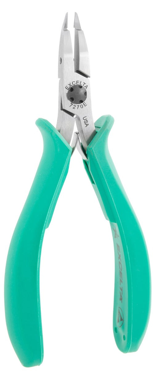 Excelta 7270E Long Nose Tapered Relieved Angled Head Optimum Flush Cutter With Ergonomic Grip Handle