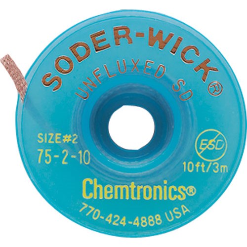 Chemtronics 75-2-10 Soder-Wick Unfluxed Desoldering Braid