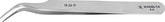 Excelta 7B-SA-PI Stainless Steel Anti-magnetic Tweezers with Curved Fine Serrated Tips, 2 Star, 4-1/2"