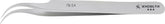 Excelta 7B-SA Stainless Steel Anti-magnetic Tweezers with Curved Very Fine Serrated Tips, 3 Star, 4-1/2"