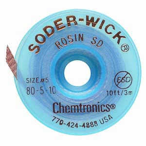Chemtronics 80-5-10 Soder-Wick Rosin Desoldering Braid