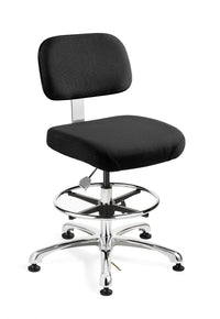 Bevco 8550-EBF Chair, ESD-Safe, Industrial, Black, 21.5"-31.5"H, Doral Series