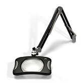 O.C White 82400-4-B ESD-Safe 4-Diopter LED Magnifier with 43" Reach & Clamp Base, Carbon Black