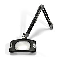 O.C White 82400-4-B ESD-Safe 4-Diopter LED Magnifier with 43" Reach & Clamp Base, Carbon Black