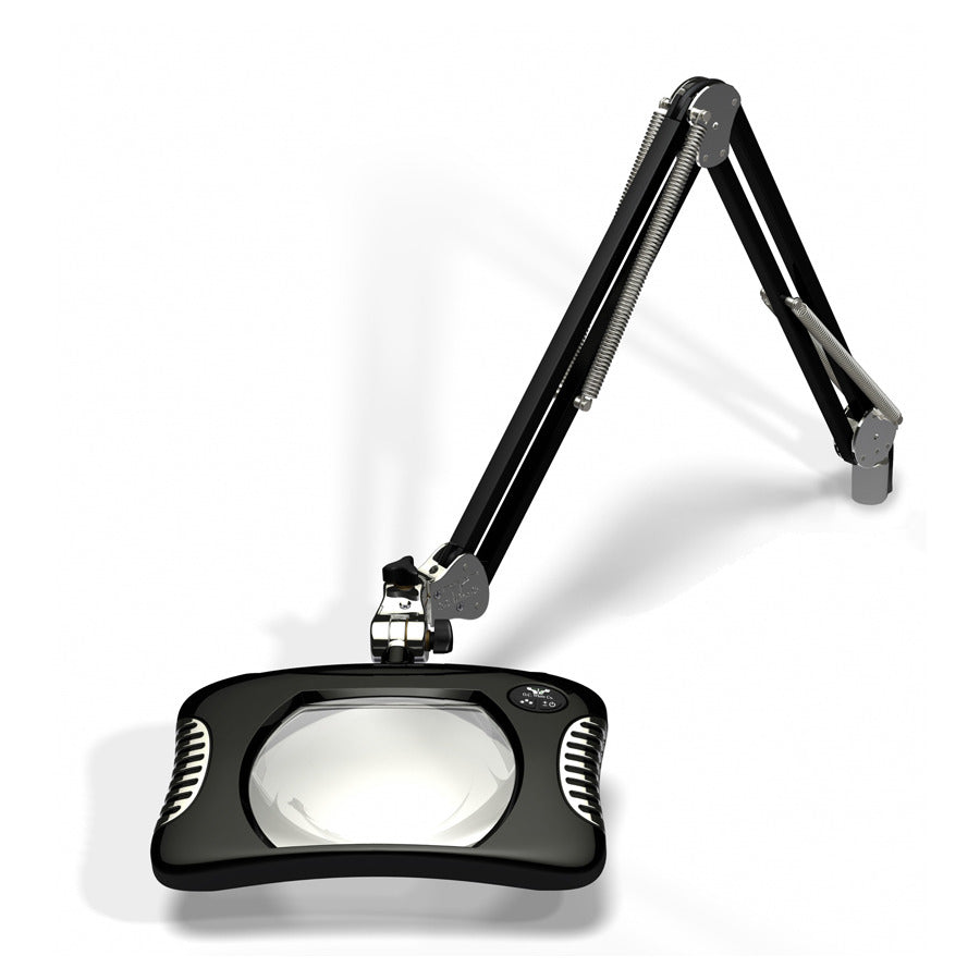O.C White 82400-4-B ESD-Safe 4-Diopter LED Magnifier with 43" Reach & Clamp Base, Carbon Black