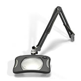 O.C White 82400-4-CM ESD-Safe 4-Diopter LED Magnifier with 43" Reach & Clamp Base, Charcoal Mist