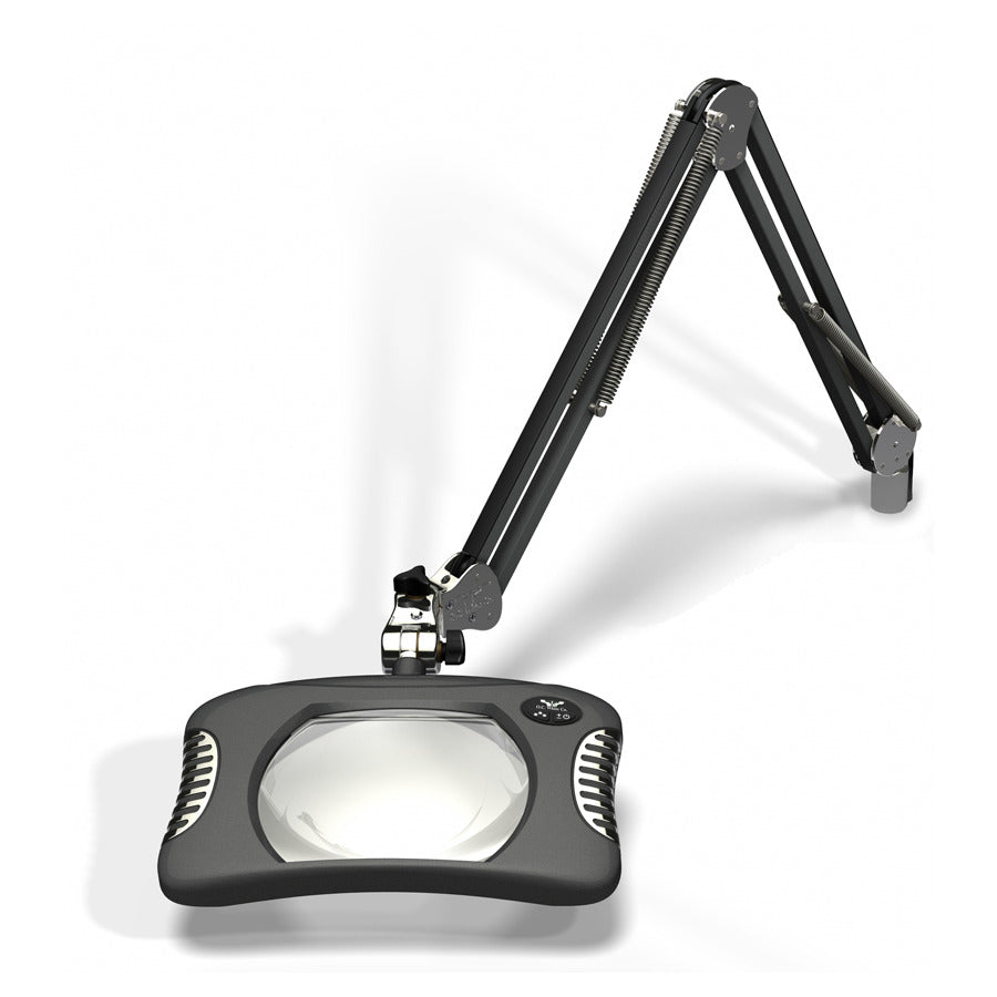 O.C White 82400-4-CM ESD-Safe 4-Diopter LED Magnifier with 43" Reach & Clamp Base, Charcoal Mist