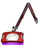 O.C White 82400-4-BR ESD-Safe 4-Diopter LED Magnifier with 43" Reach & Clamp Base, Blaze Red