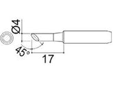 HAKKO 900L-T-4C Series 900L 45° Beveled Solder Tip for 900L, 900L ESD, 908, 908 ESD & 914 Irons, 4.00mm