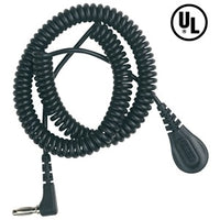 Desco 91095 Single Conductor Coil Cord Right Angle Banana Plug
