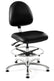 Bevco 9551M-E1-BLK ESD Vinyl Task Chair, Medium Back, Aluminum Base, Hard Floor Casters