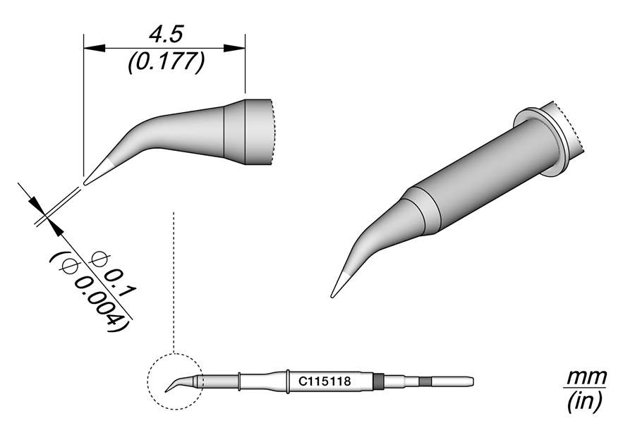 JBC Tools C115118 Bent Solder Cartridge [0.1]