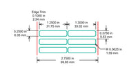 Identco TTL118-700-10 Glossy White Polyester PCB/Component Label 1.25x.25 [10,000/Roll]