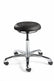 Bevco J3050-BLK Backless Stool, Polished Aluminum Base, Dual-Wheel HF Casters