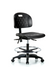ECOM Seating Black Polyurethane Chair, Medium Bench Height with Chrome Foot Ring & Casters