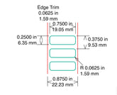 Identco PPL112-416FL-10 Glossy White Film PCB/Component Label, 0.75x.25 [10,000/Roll]