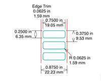 Identco PPL112-416FL-10 Glossy White Film PCB/Component Label, 0.75x.25 [10,000/Roll]