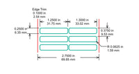 Identco TTL118-403-10 Gloss White Polyimide Thermal Transfer Labels 1.25x.25 [10,000/Roll]