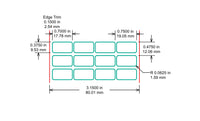 Identco TTL122-700-10 Glossy White Polyester PCB Component Label [10,000/Roll]