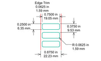 Identco TTL129-403-10 Glossy White Polyester PCB/Component Label, 0.75x.25 [10,000/Roll]