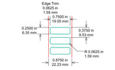 Identco TTL129-700-10 Glossy White Polyester PCB/Component Label, 0.75x.25 [10,000/Roll]