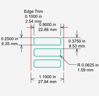 Identco TTL130-700-10 Glossy White Polyester PCB/Component Label, 0.9x.25 [10,000/Roll]