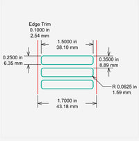 Identco TTL132-700-10 Glossy White Polyester PCB/Component Label, 1.5x.25 [10,000/Roll]