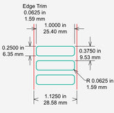 Identco ESD Identco TTL135-451-10 Glossy White Polyester PCB/Component Label, 1.0x.25 [10,000/Roll]Semi-Glossy White Polyimide Label [10,000/Roll]