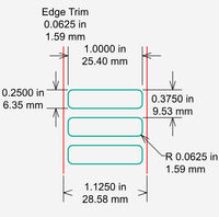 Identco TTL135-700-10 Glossy White Polyester PCB/Component Label, 1.0x.25 [10,000/Roll]