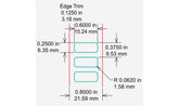 Identco TTL137-700-10 Glossy White Polyester PCB/Component Label, 0.6x.25 [10,000/Roll]