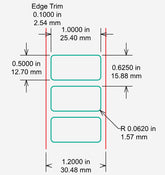 Identco TTL147-700-10 Glossy White Polyester PCB/Component Label, 1.0x.50 [10,000/Roll]