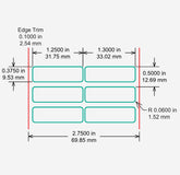 Identco TTL149-700-10 Glossy White Polyester PCB/Component Label, 1.25x.375 [10,000/Roll]