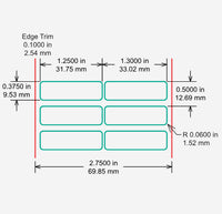 Identco TTL149-700-10 Glossy White Polyester PCB/Component Label, 1.25x.375 [10,000/Roll]