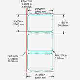 Identco TTL2P-1 Glossy White Kraft Paper Label, 2.0x1.0 [44,000/Case]