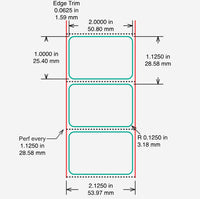 Identco TTL2P-1 Glossy White Kraft Paper Label, 2.0x1.0 [44,000/Case]