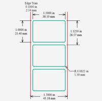 Identco TTL301-700-6 Glossy White Polyester PCB/Component Label, 1.5x1.0 [6,000/Roll]