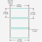 Identco TTL302-700-6 Glossy White Polyester PCB/Component Label, 2.0x1.0 [6,000/Roll]