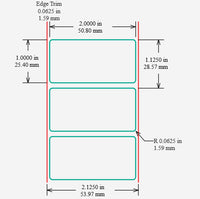 Identco TTL302-700-6 Glossy White Polyester PCB/Component Label, 2.0x1.0 [6,000/Roll]