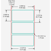 Identco TTL302-730-6 Glossy White Polyester PCB/Component Label, 2.0x1.0 [6,000/Roll]