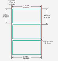 Identco TTL304-740-4 Glossy White Polyester PCB/Component Label, 2.75x1.375 [4,000/Roll]