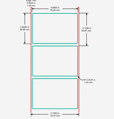 Identco TTL307-700-3 Glossy White Polyester PCB/Component Label, 3.0x2.0 [3,000/Roll]