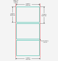 Identco TTL307-700-3 Glossy White Polyester PCB/Component Label, 3.0x2.0 [3,000/Roll]