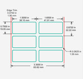 Identco TTL308-700-10 Glossy White Polyester PCB/Component Label, 1.5x.75 [10,000/Roll]