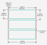 Identco TTL309-700-5 Glossy White Polyester PCB/Component Label, 3.0x1.0 [5,000/Roll]