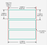 Identco TTL309-700-5 Glossy White Polyester PCB/Component Label, 3.0x1.0 [5,000/Roll]