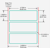 Identco TTL310-700-5 Glossy White Polyester PCB/Component Label, 2.75x1.0 [5,000/Roll]