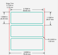 Identco TTL310-700-5 Glossy White Polyester PCB/Component Label, 2.75x1.0 [5,000/Roll]