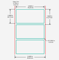 Identco TTL312-700-2.5 Glossy White Polyester PCB/Component Label, 3.0x1.5 [2,500/Roll]