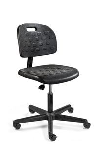 Bevco V7007HC Breva Desk Height Black Polyurethane Chair, Black Nylon Base, Hard Floor Casters